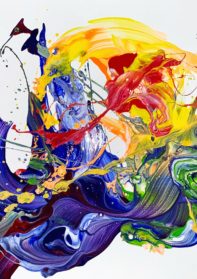 toile en appel à la légèreté acrylique sur toile abstrait