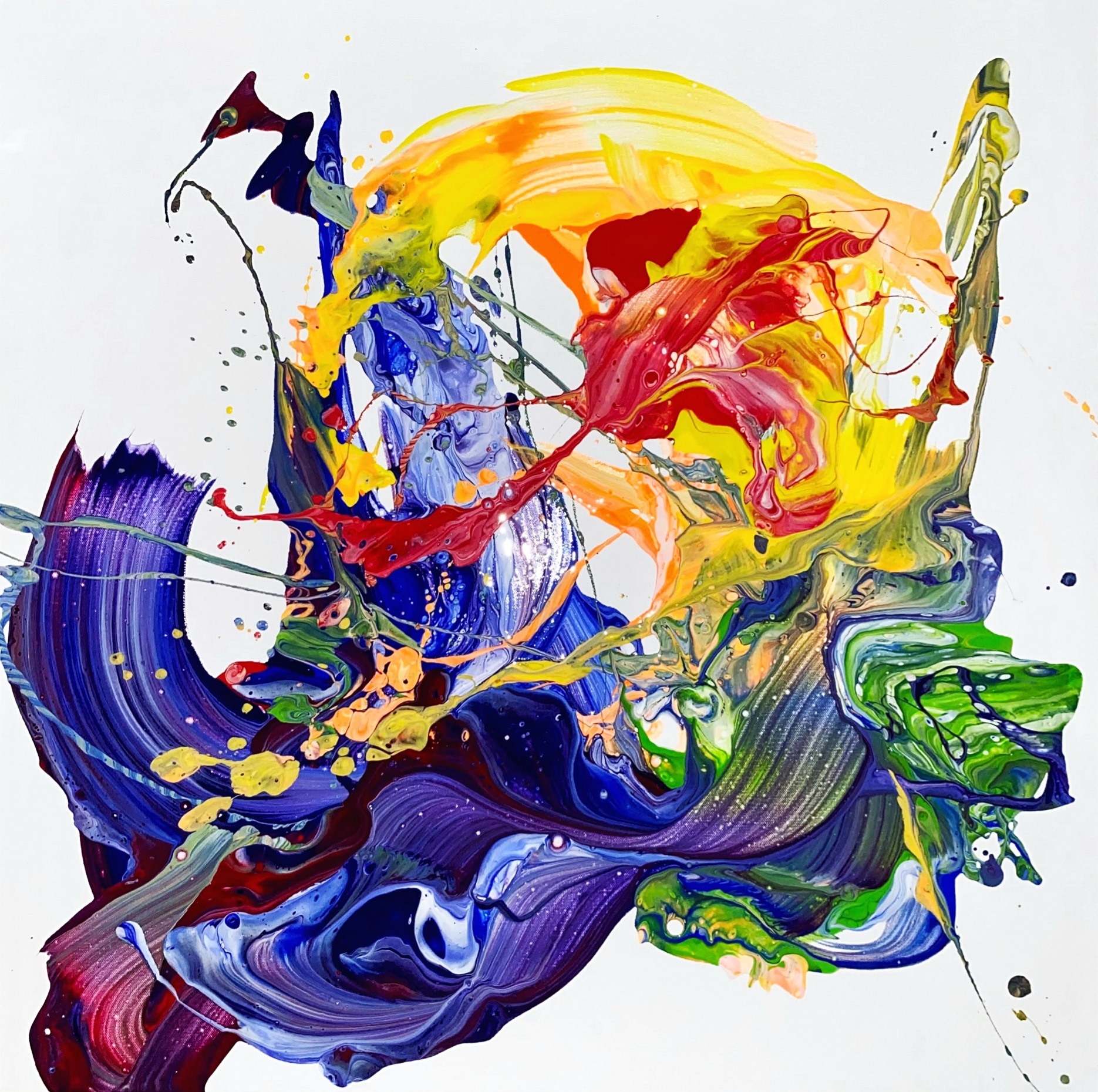 toile en appel à la légèreté acrylique sur toile abstrait