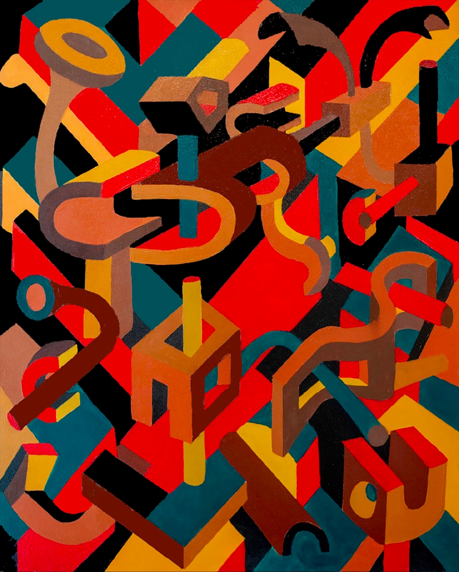 Christian Van Daele illustration abstraite à l'acrylique