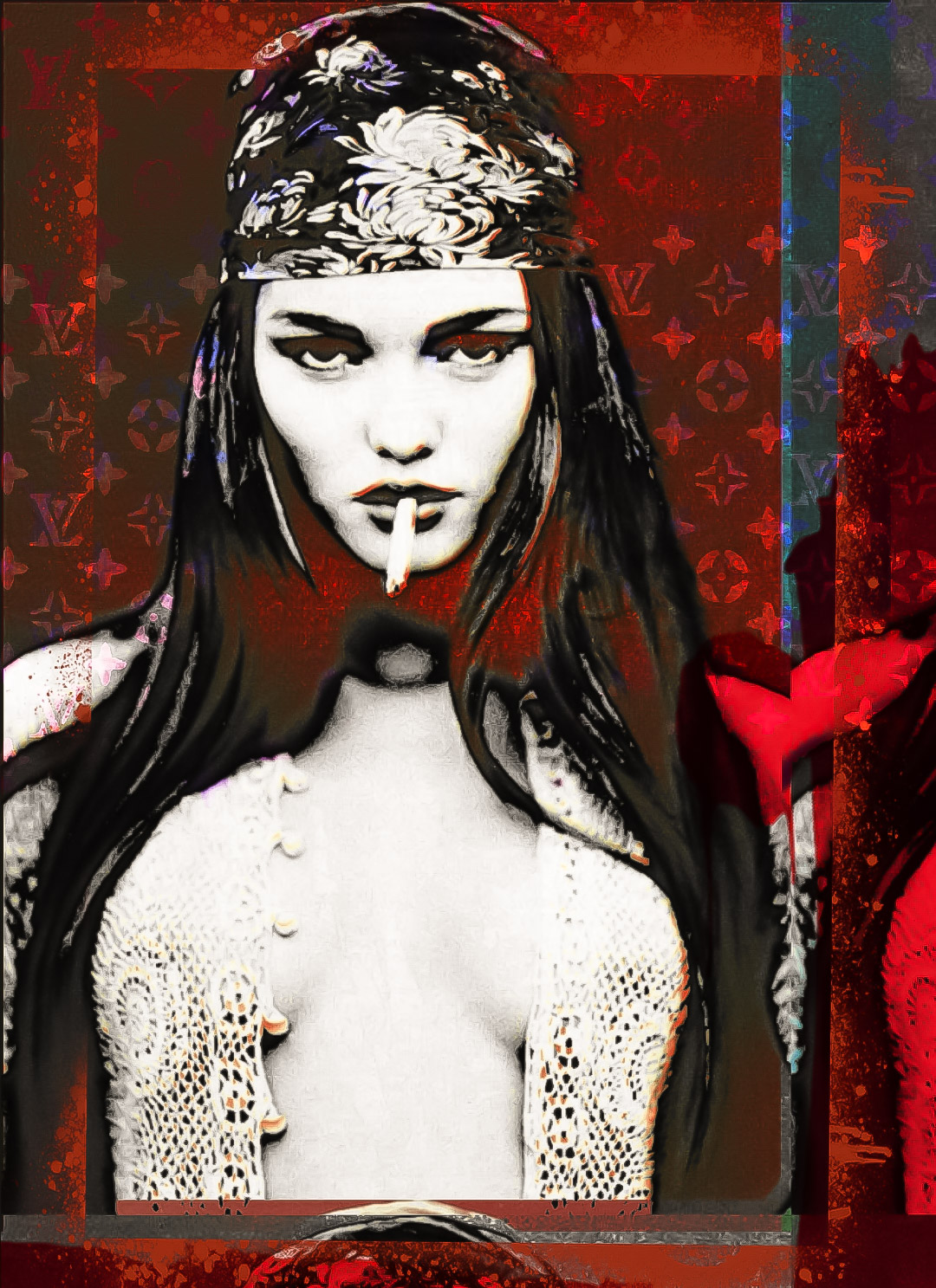 Sohan Street composition digital imprimé sur plaque aluminium et acrylique de Vanessa Paradis