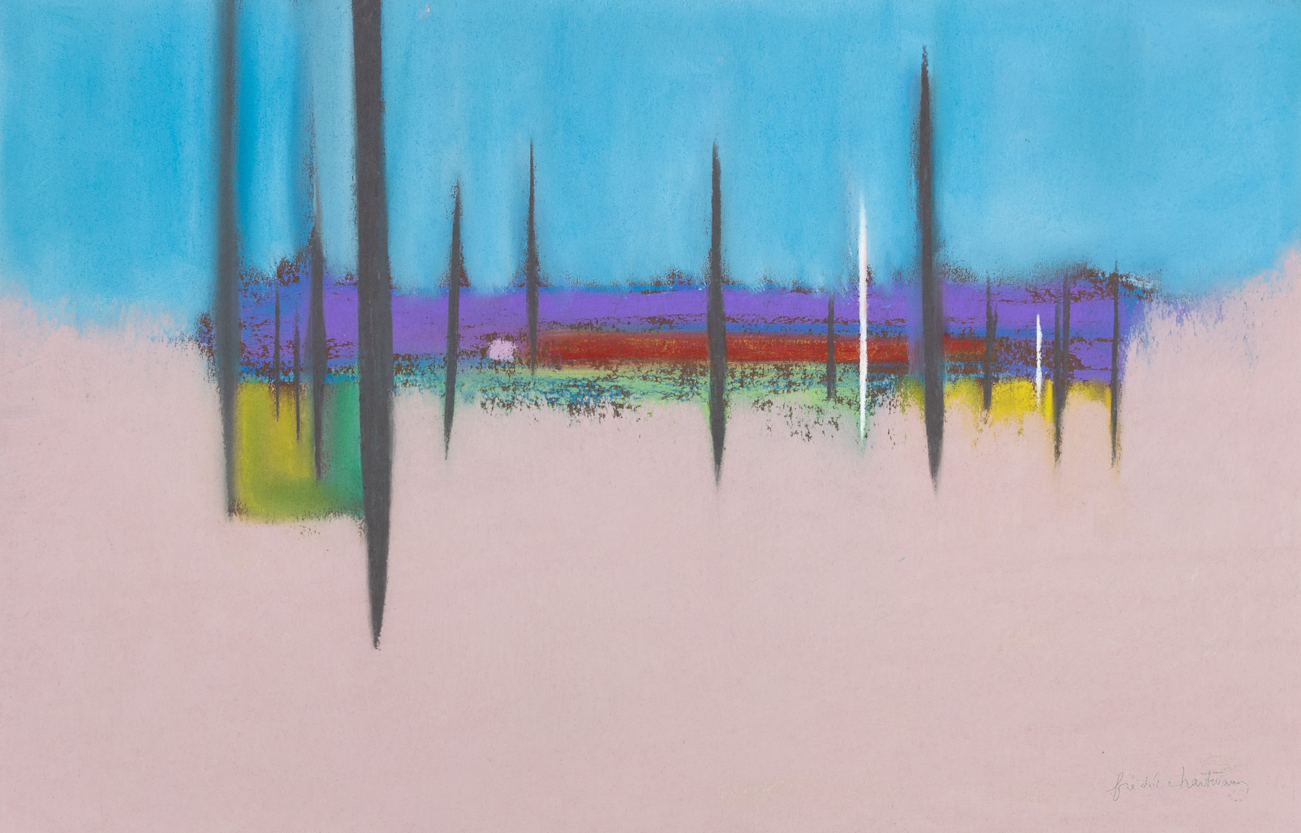 pastel sec sur papier abstrait